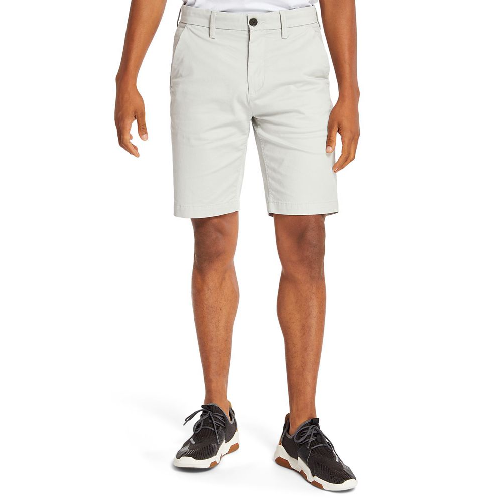 Timberland Σορτς Ανδρικα Ασπρα - Squam Lake Straight Fit Stretch Chino - Greece 0892513-LH